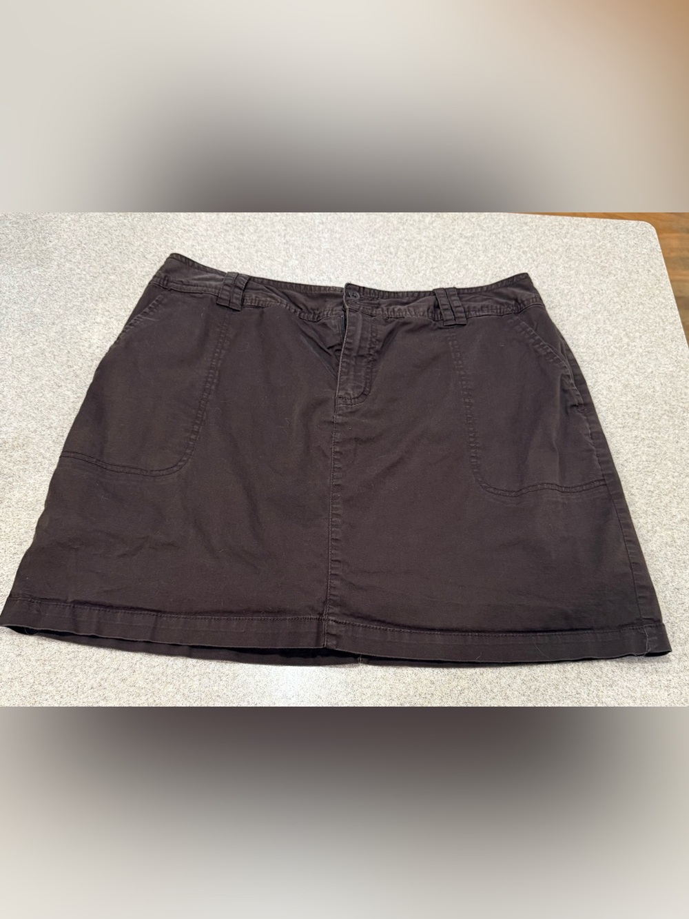 St. John's Bay Dark Brown Casual Mini Skort